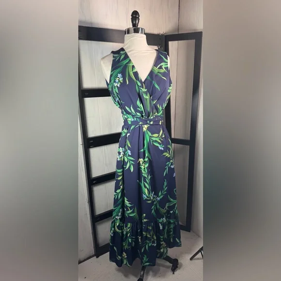 Tommy Bahama Island Navy Floral Glow Sleeveless Maxi Dress, Size Small, BNWT - Picture 2 of 8